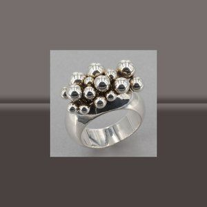Silpada Ring Cha Cha Sterling Silver 1990s Orb Cluster